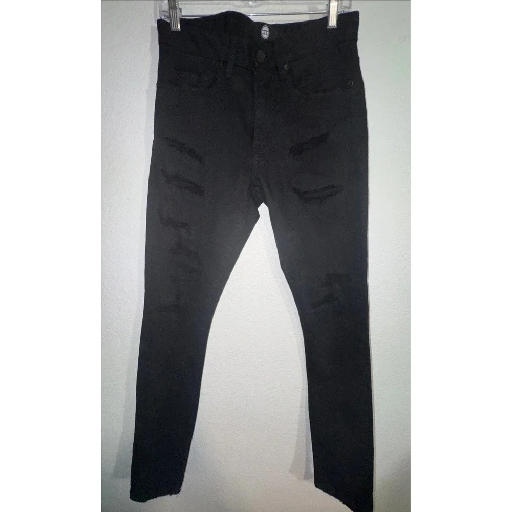 Jordan Craig Men's Jeans Black Size 30X32 Distressed Stretch Streetwear